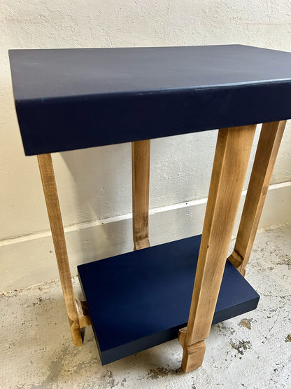 Guéridon Art déco bleu encre de chine