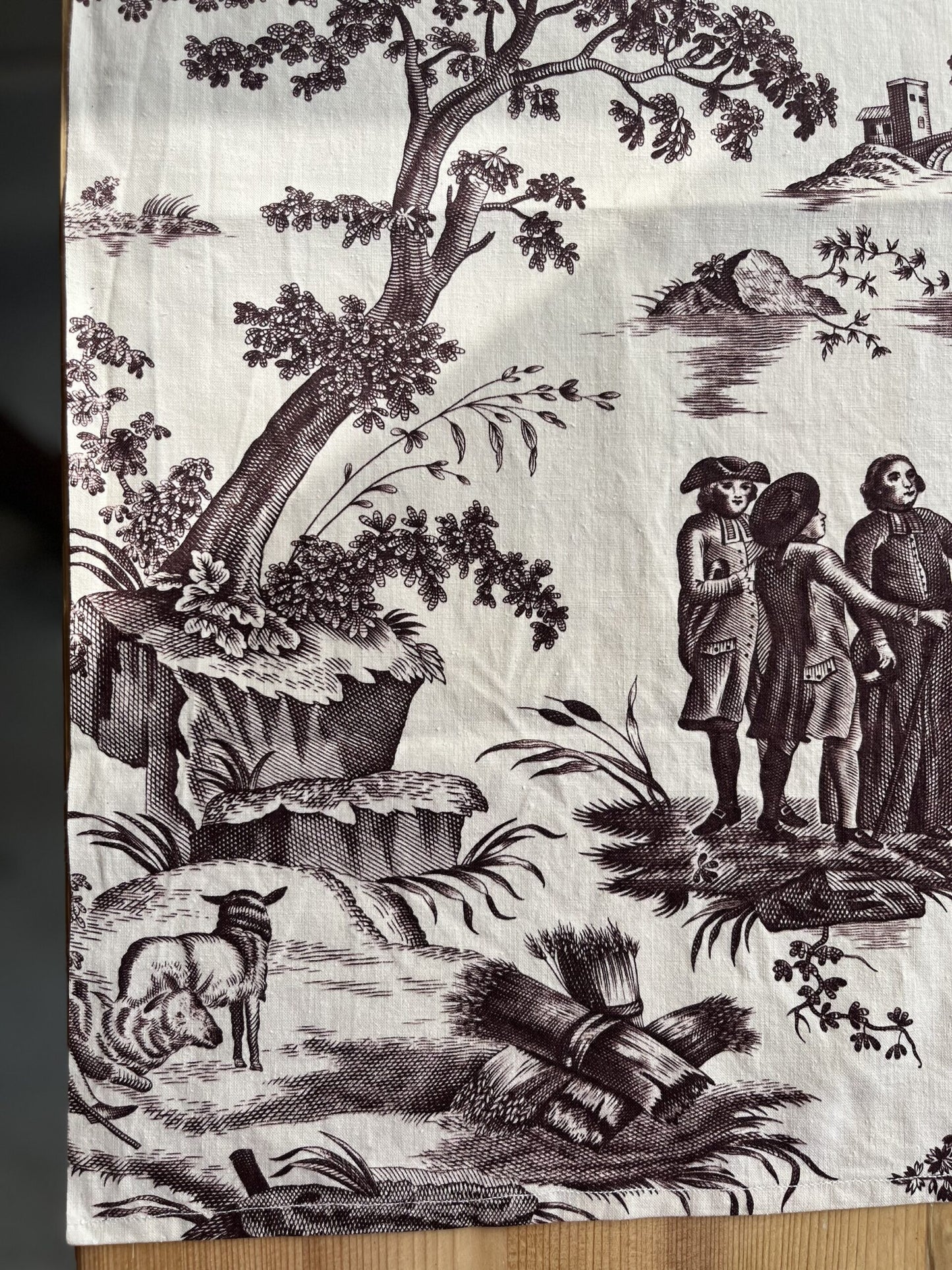 3 torchons en toile de jouy