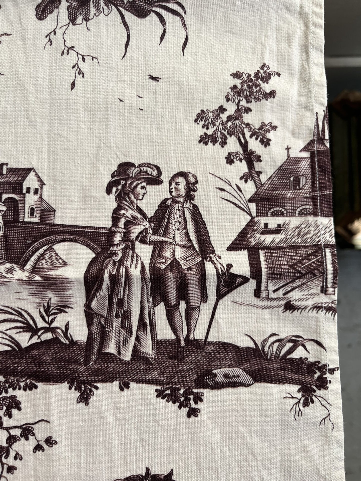 3 torchons en toile de jouy