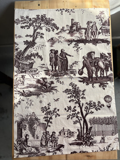 3 torchons en toile de jouy