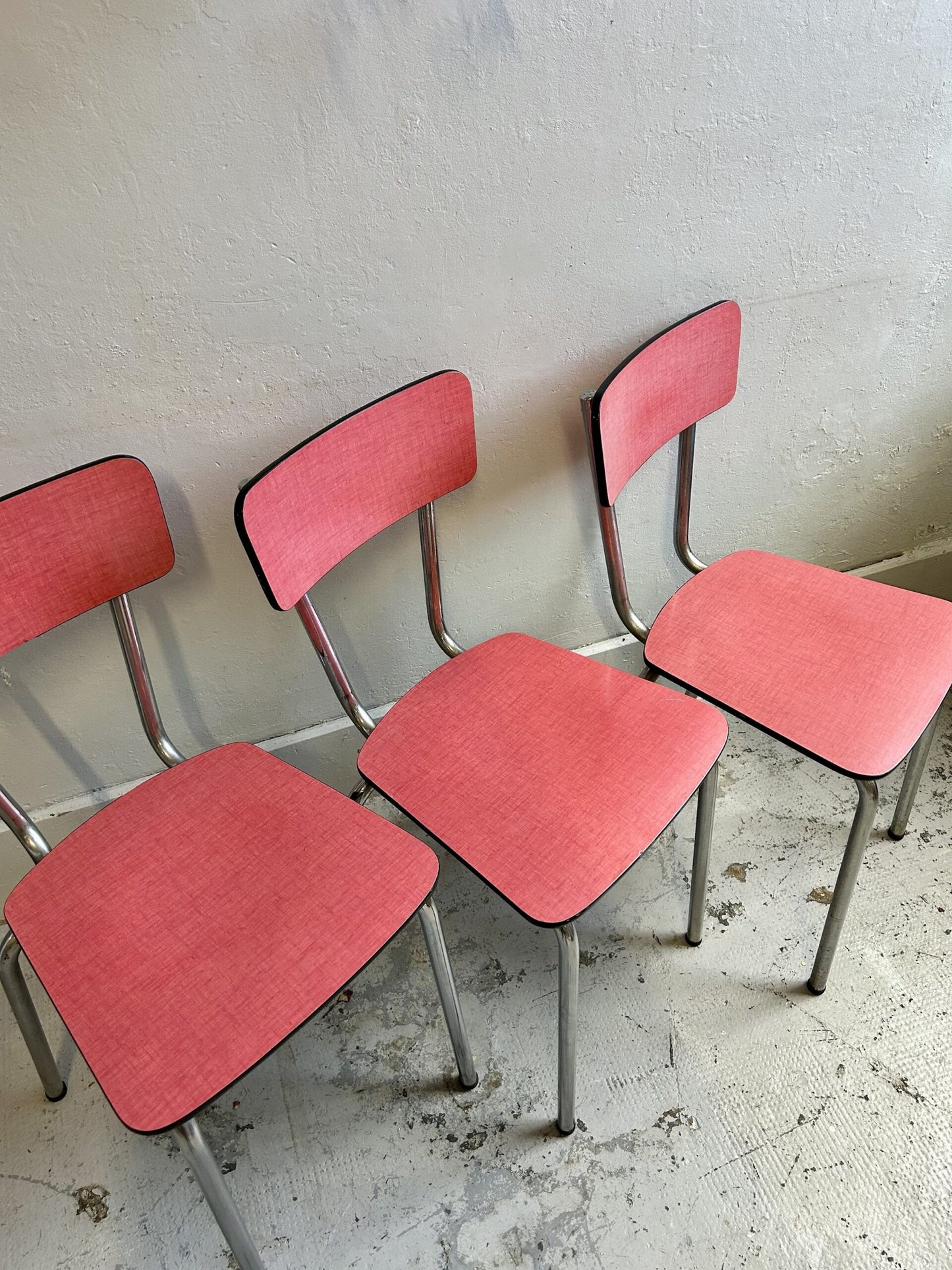 Chaises Formica rouge lot de 3