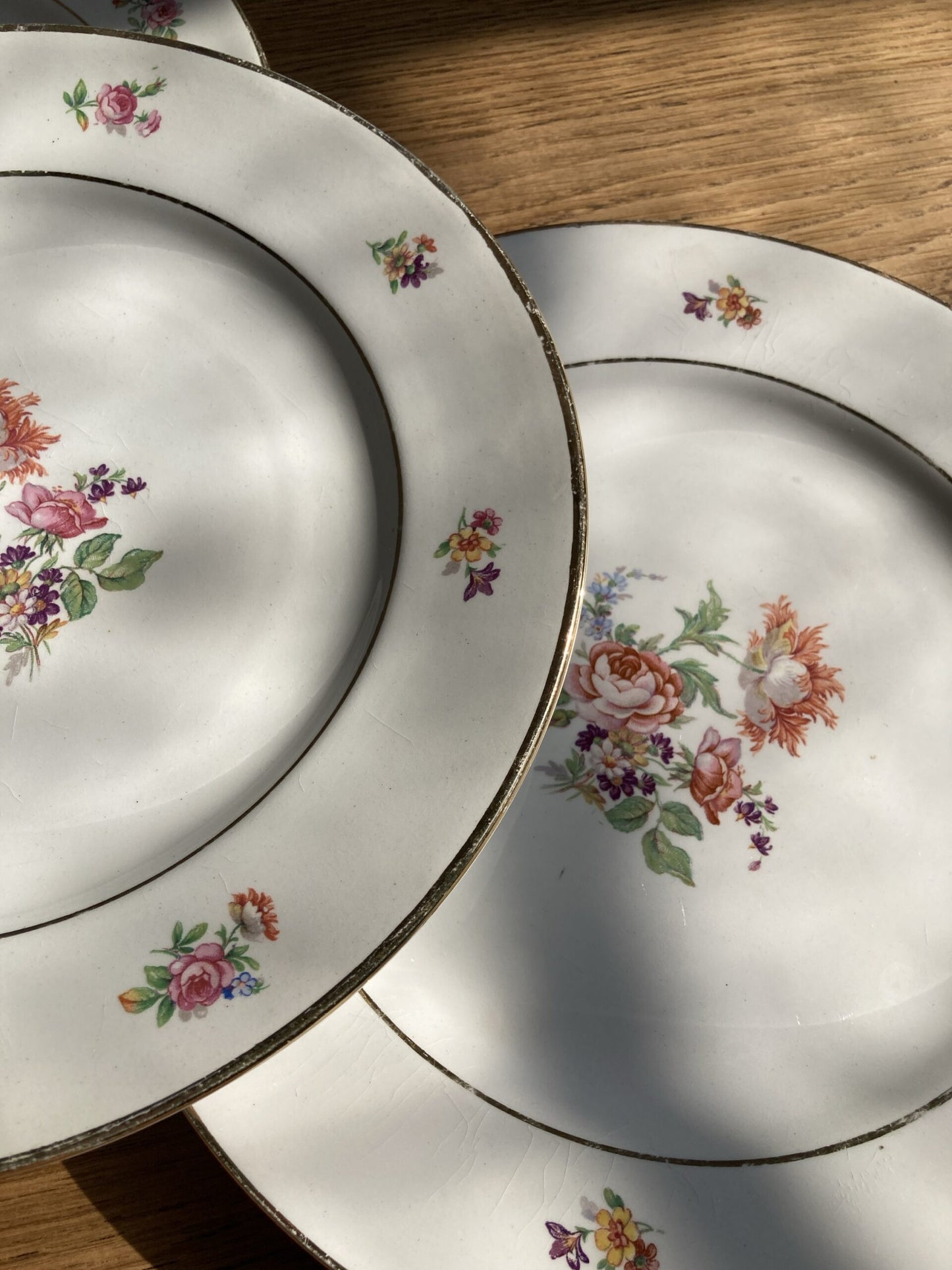 6 assiettes plates en porcelaine Saint Amand