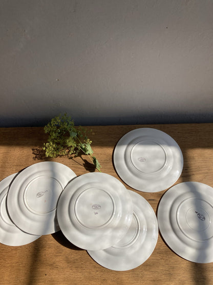 6 assiettes plates en porcelaine Saint Amand