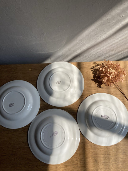 4 Assiettes creuses en porcelaine Saint Amand