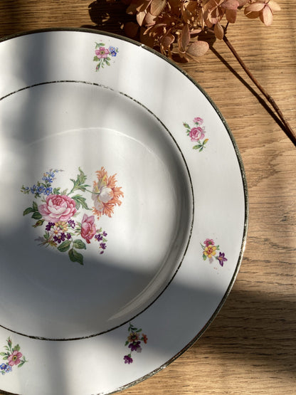 4 Assiettes creuses en porcelaine Saint Amand