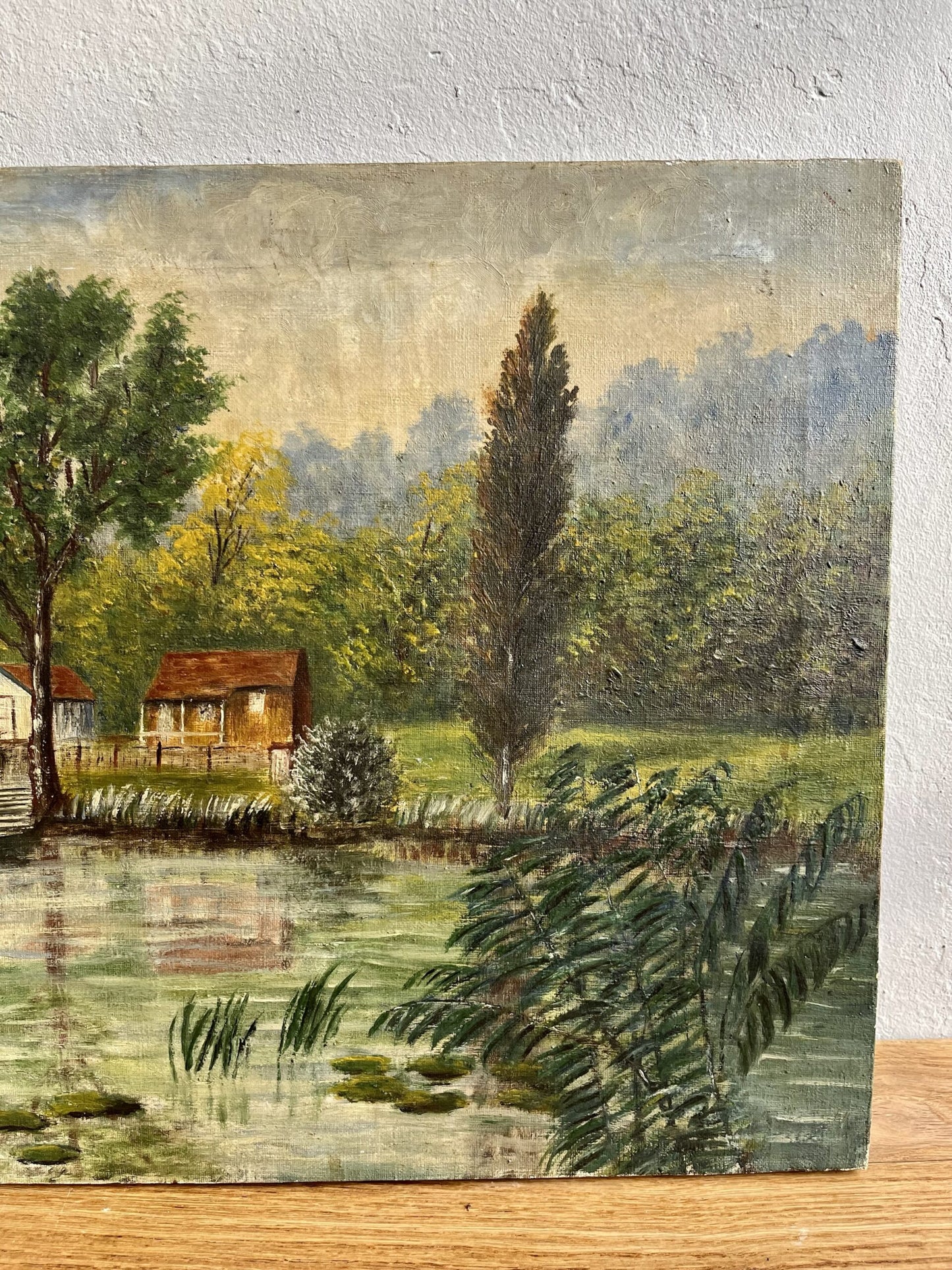 Huile sur toile paysage de campagne