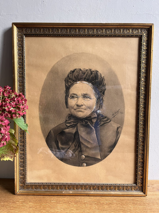 Tableau portrait ancien