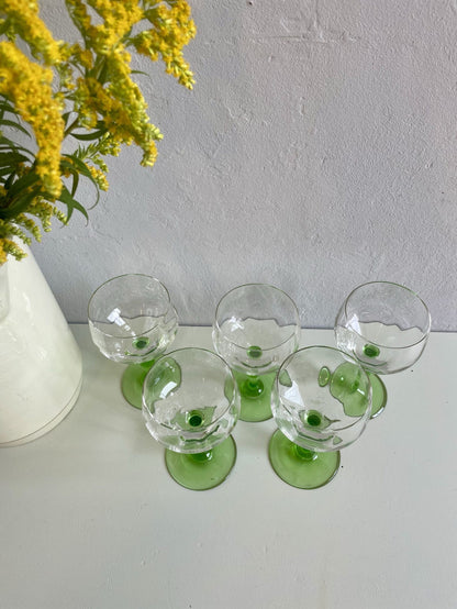 5 verres à vin Alsaciens