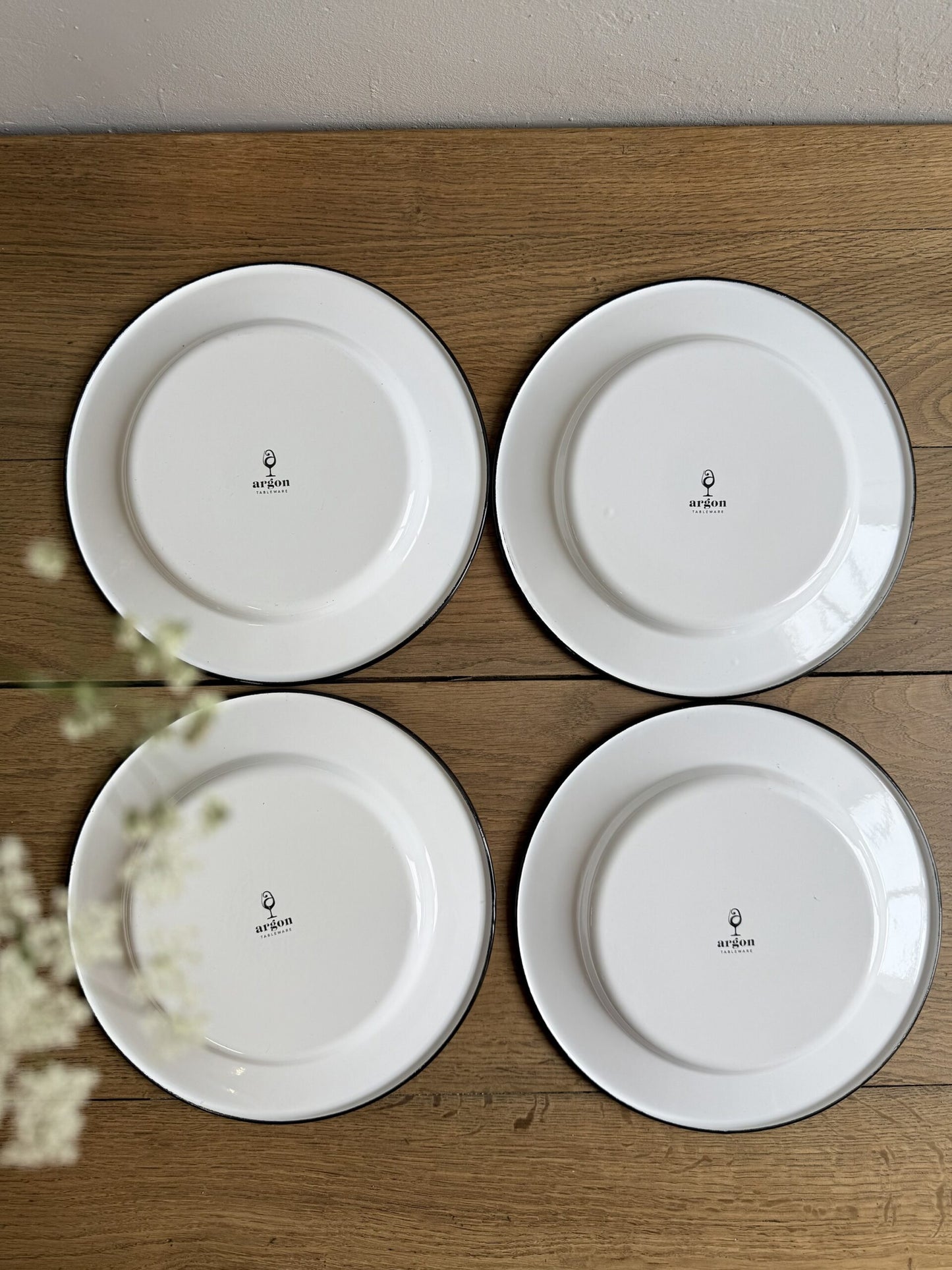 Grande assiette plate argon - lot de 4