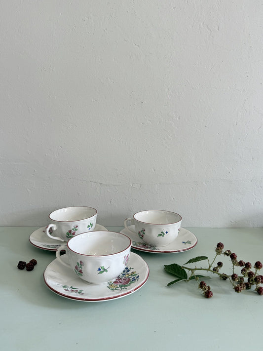 Lot de 3 tasses Luneville