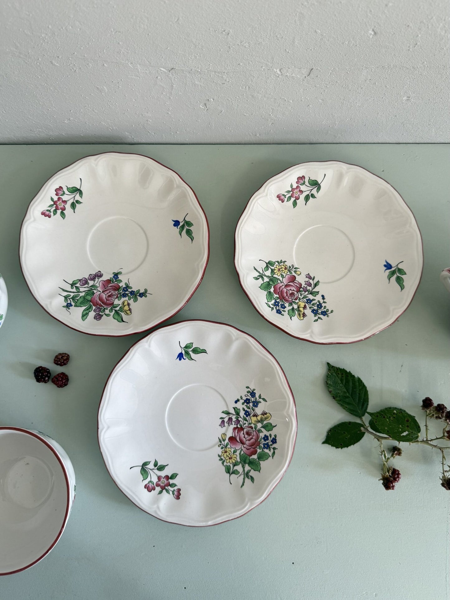 Lot de 3 tasses Luneville