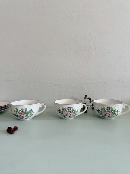 Lot de 3 tasses Luneville