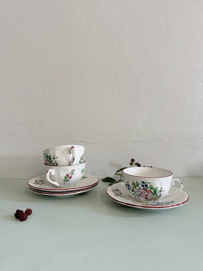 Lot de 3 tasses Luneville