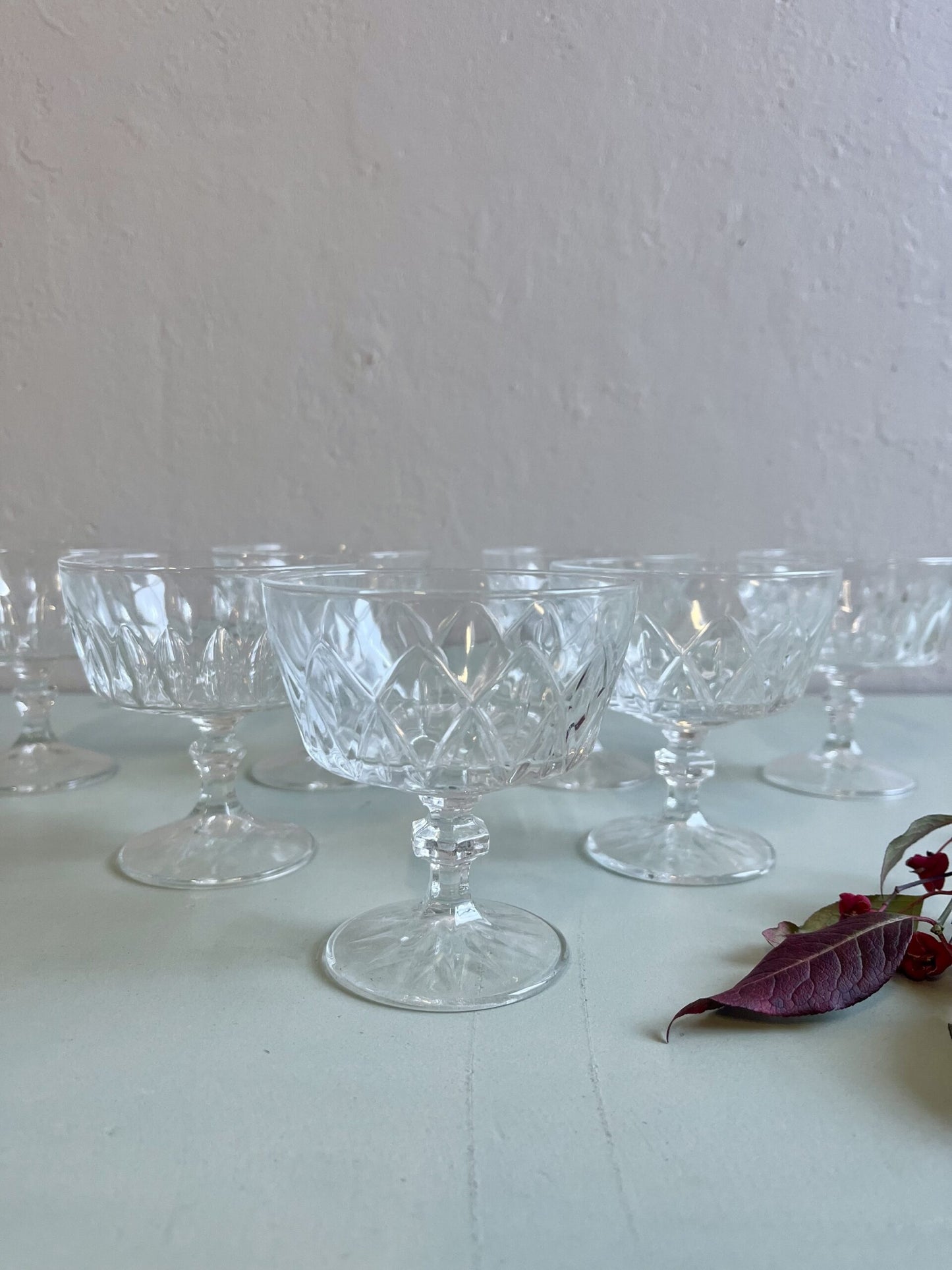 Coupes à champagne ciselées - lot de 7