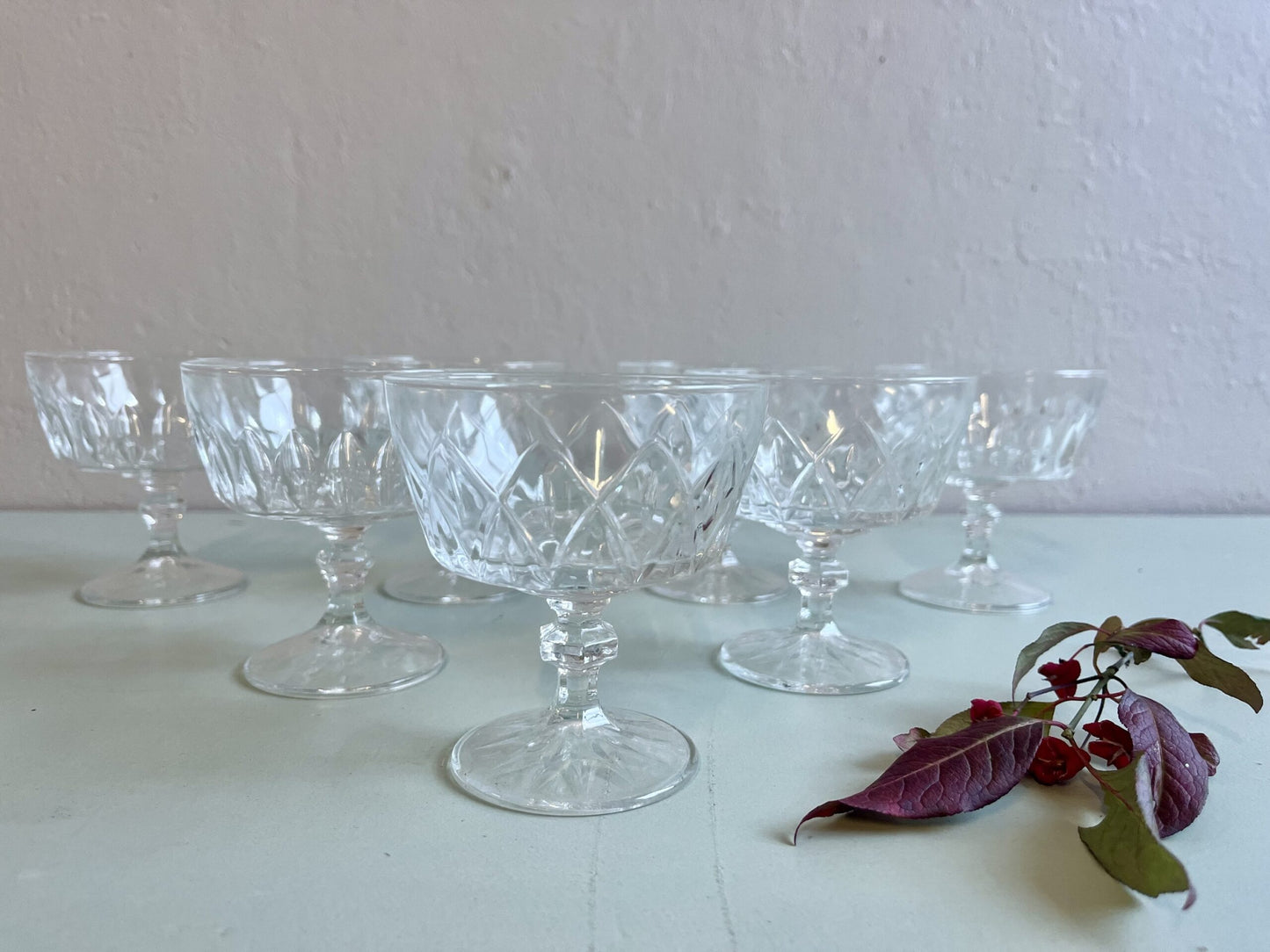 Coupes à champagne ciselées - lot de 7