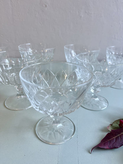 Coupes à champagne ciselées - lot de 7