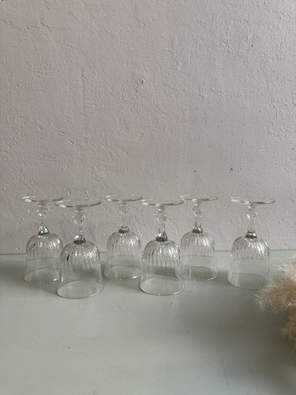 Verres à pied en verre ciselé - lot de 6