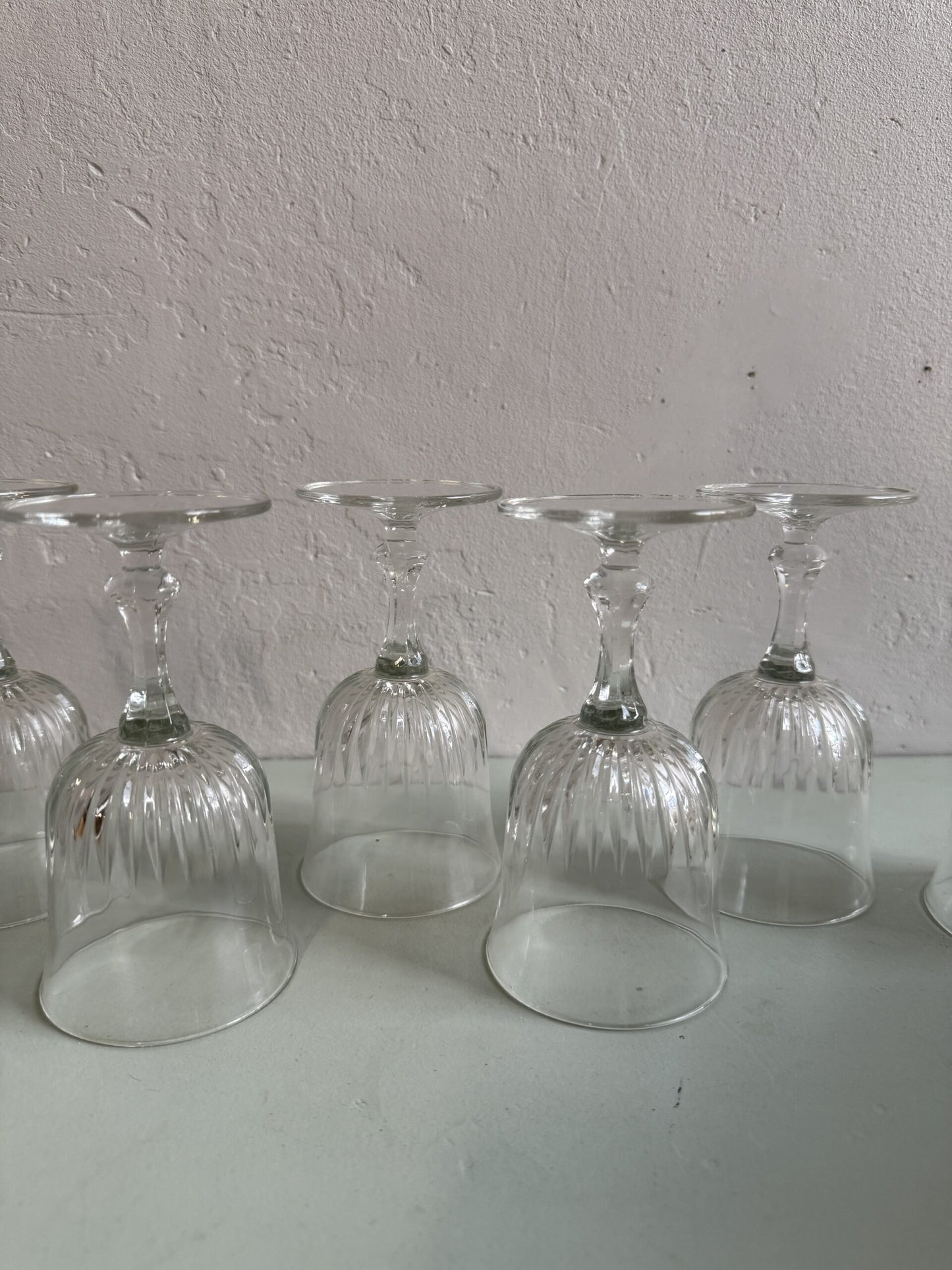 Verres à pied en verre ciselé - lot de 6