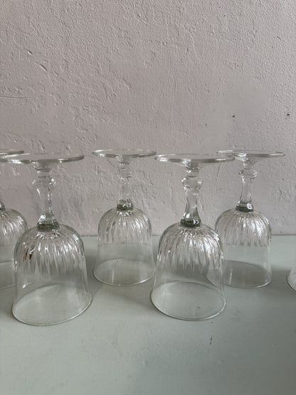Verres à pied en verre ciselé - lot de 6