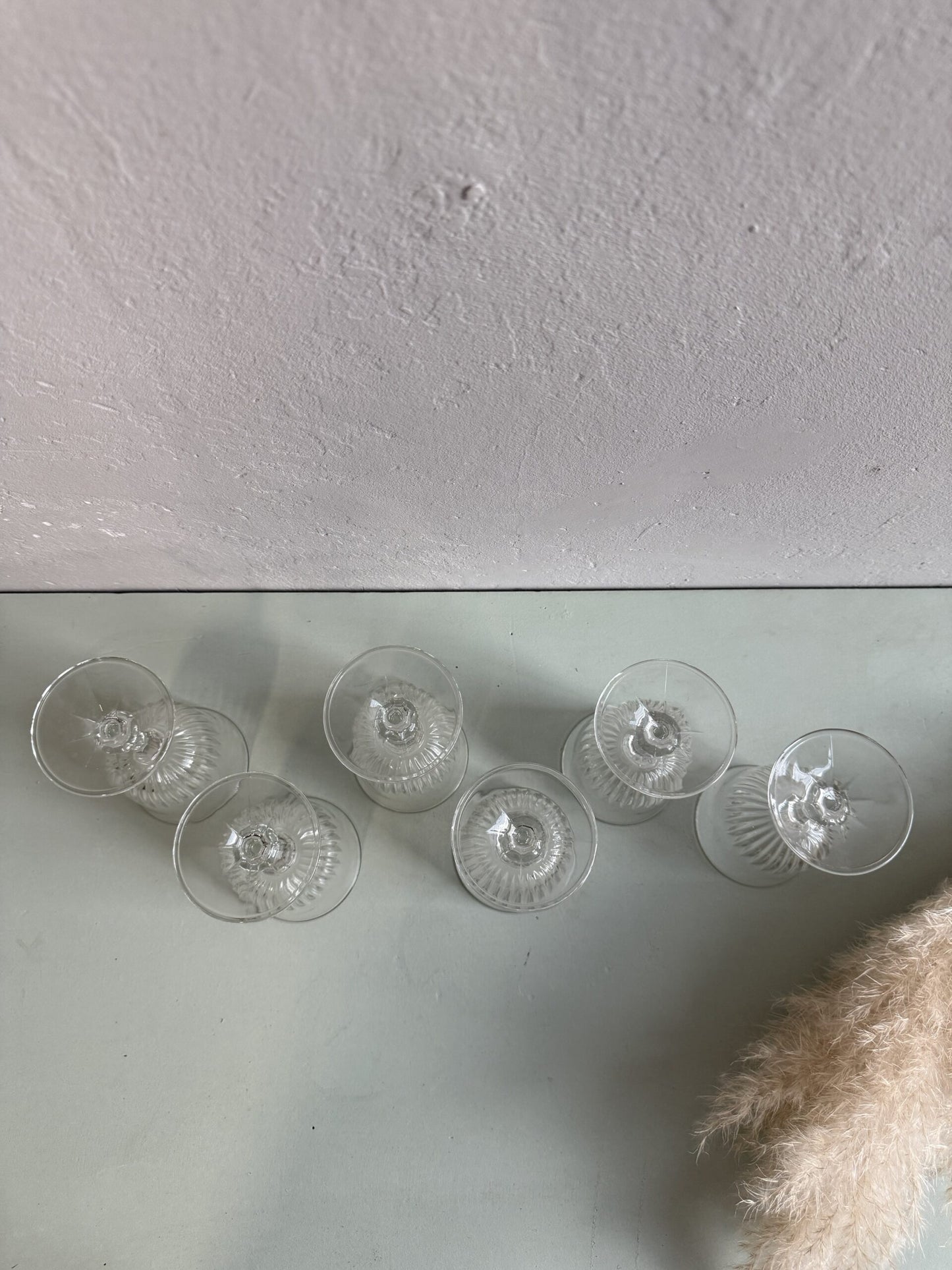 Verres à pied en verre ciselé - lot de 6