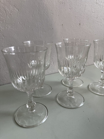 Verres à pied en verre ciselé - lot de 6