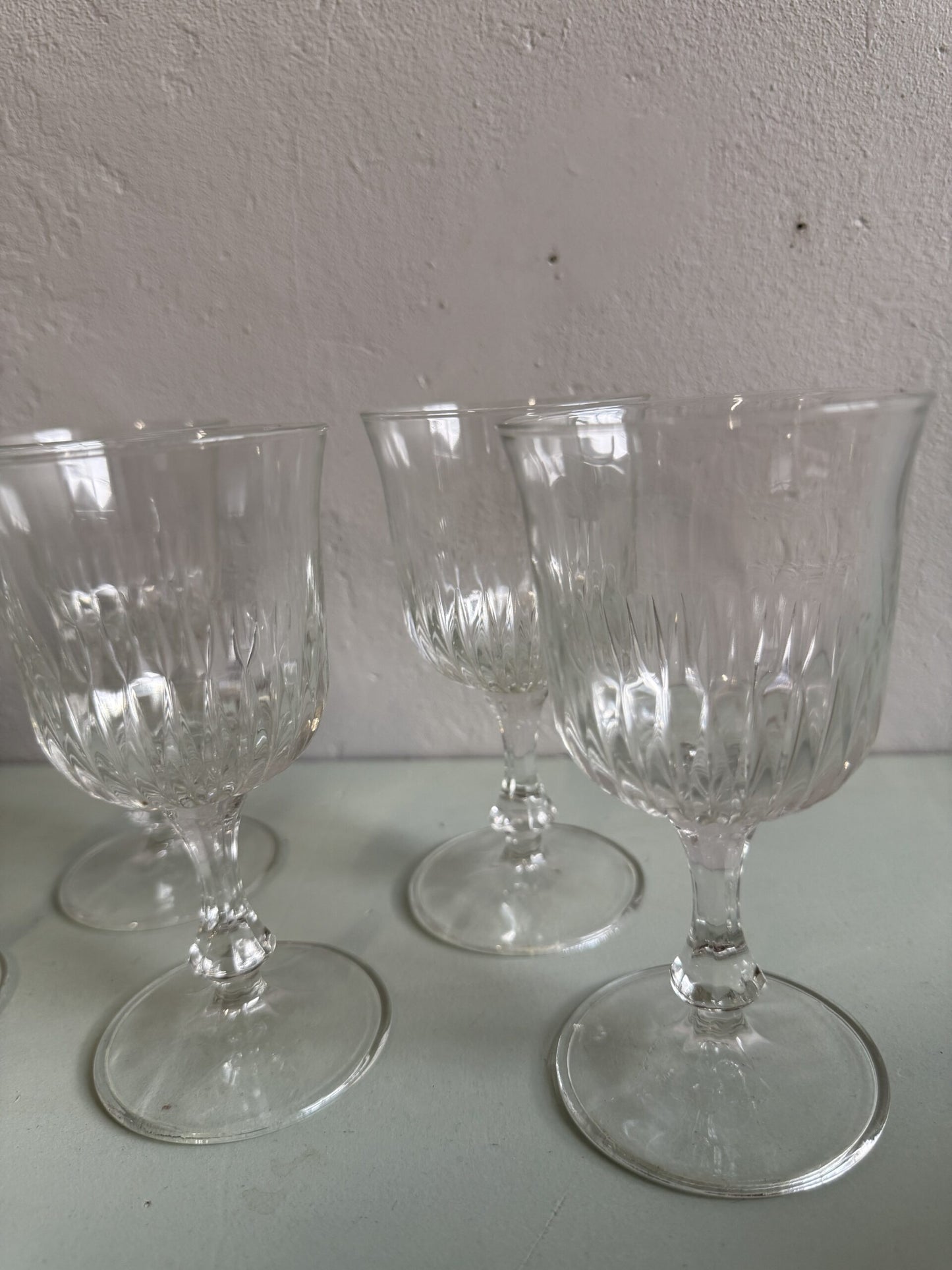 Verres à pied en verre ciselé - lot de 6