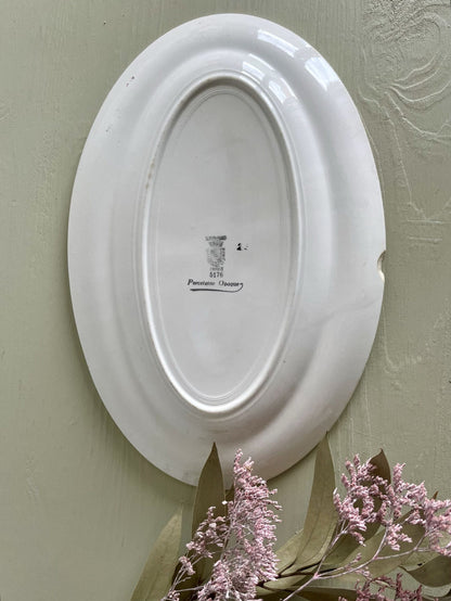 Plat ovale Sarreguemines - décor floral