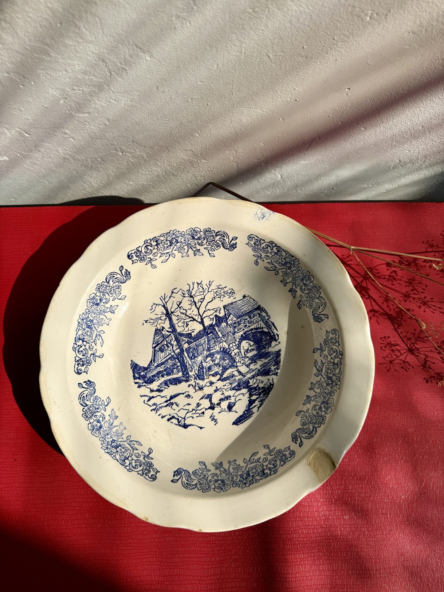 Saladier Sarreguemines bleu et blanc