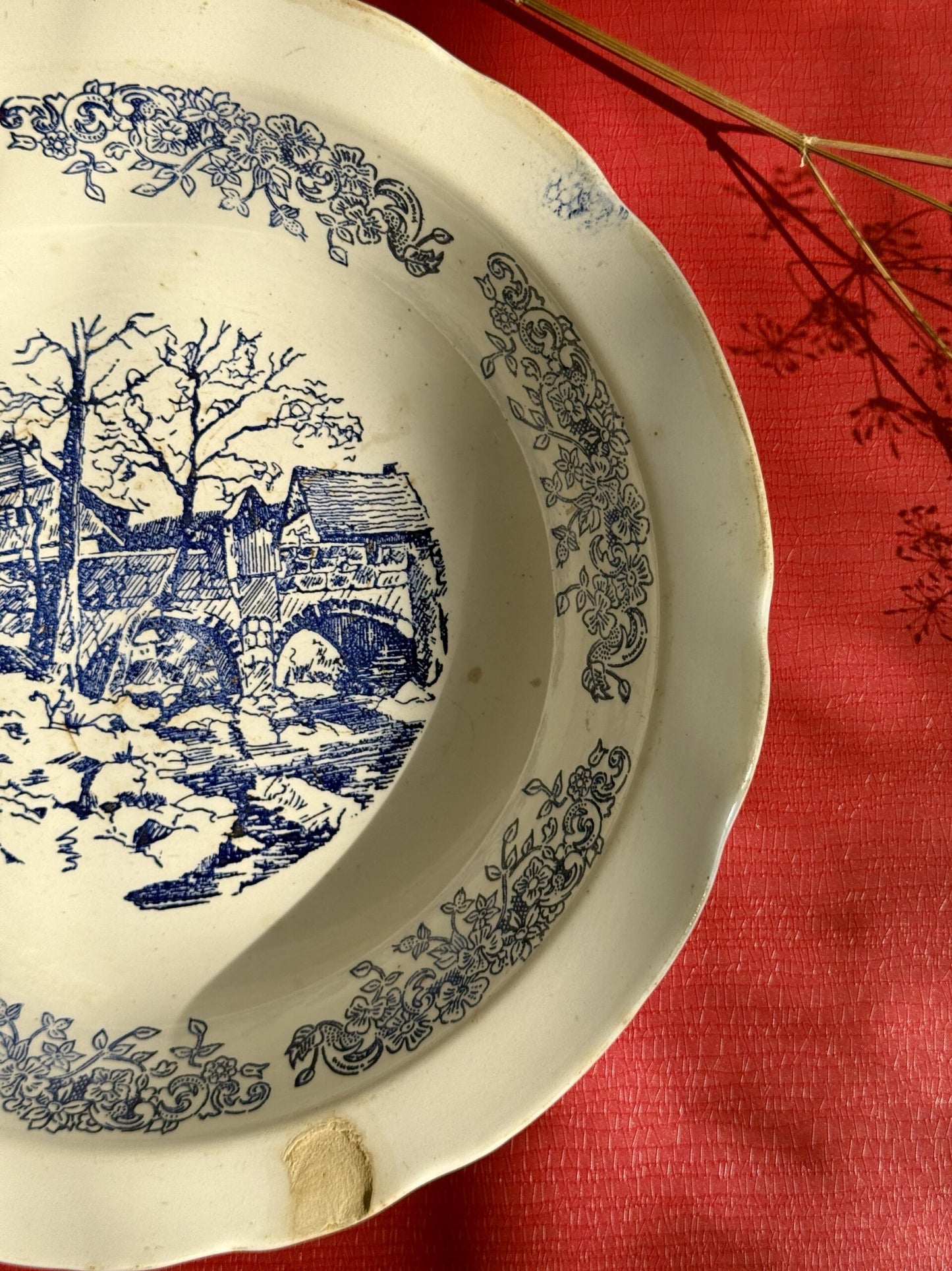 Saladier Sarreguemines bleu et blanc