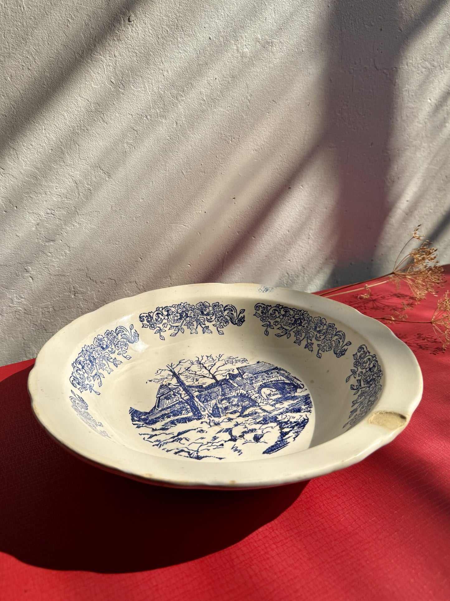 Saladier Sarreguemines bleu et blanc