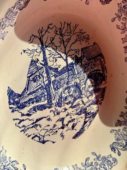 Saladier Sarreguemines bleu et blanc