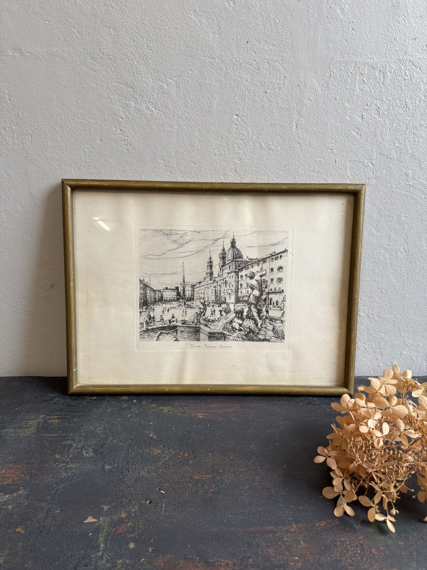 Dessin à l’encre - Piazza Navona Rome