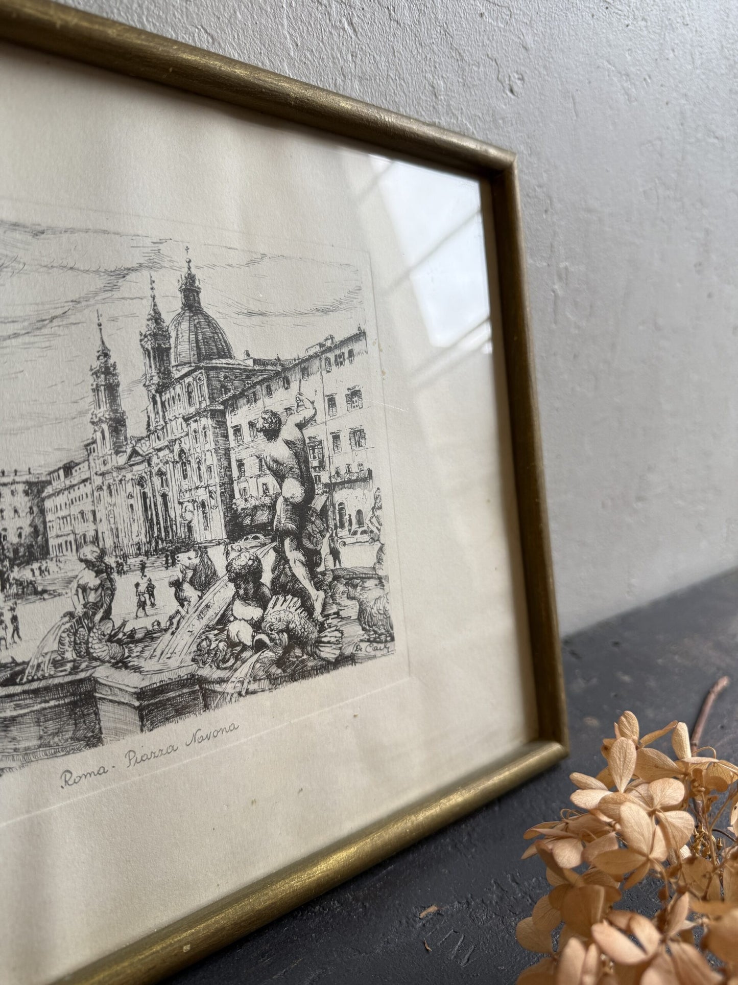 Dessin à l’encre - Piazza Navona Rome