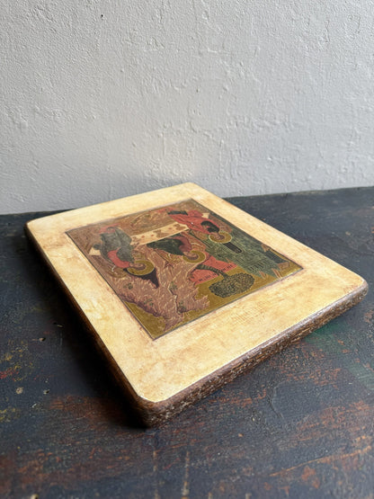 Petit tableau religieux en bois