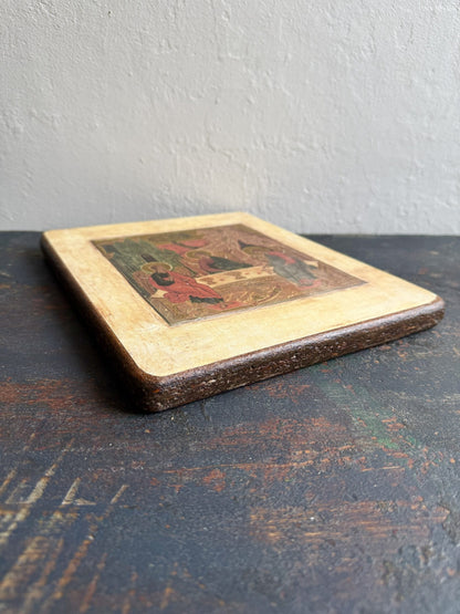 Petit tableau religieux en bois