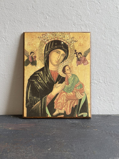 Tableau religieux Vierge Marie et saints