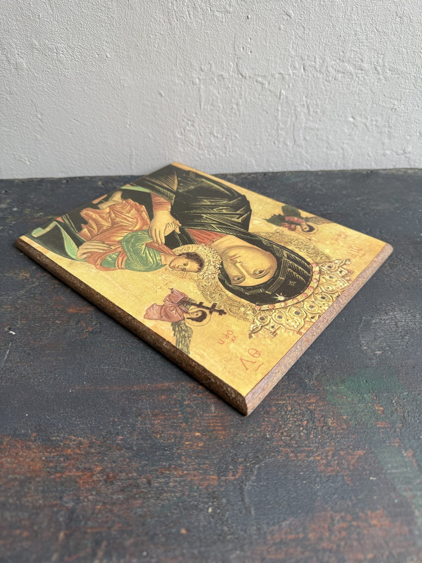 Tableau religieux Vierge Marie et saints