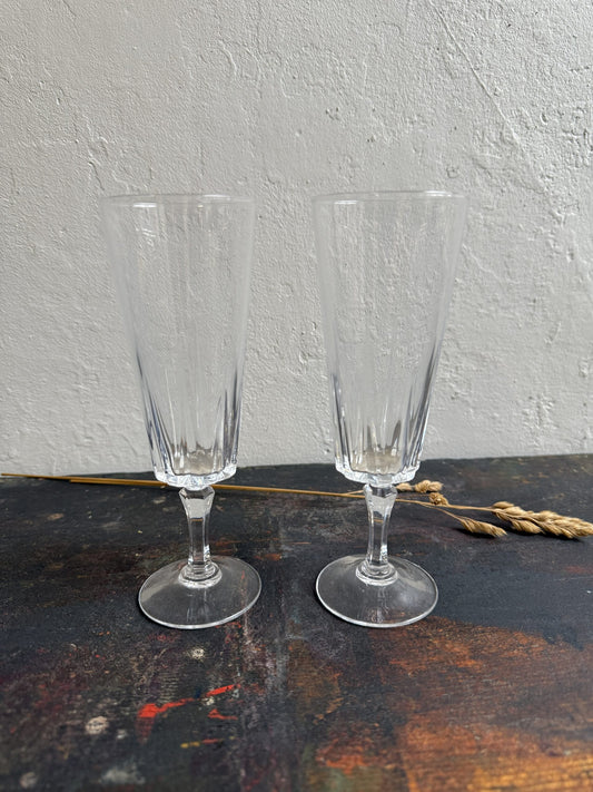 2 flûtes à champagne en cristal