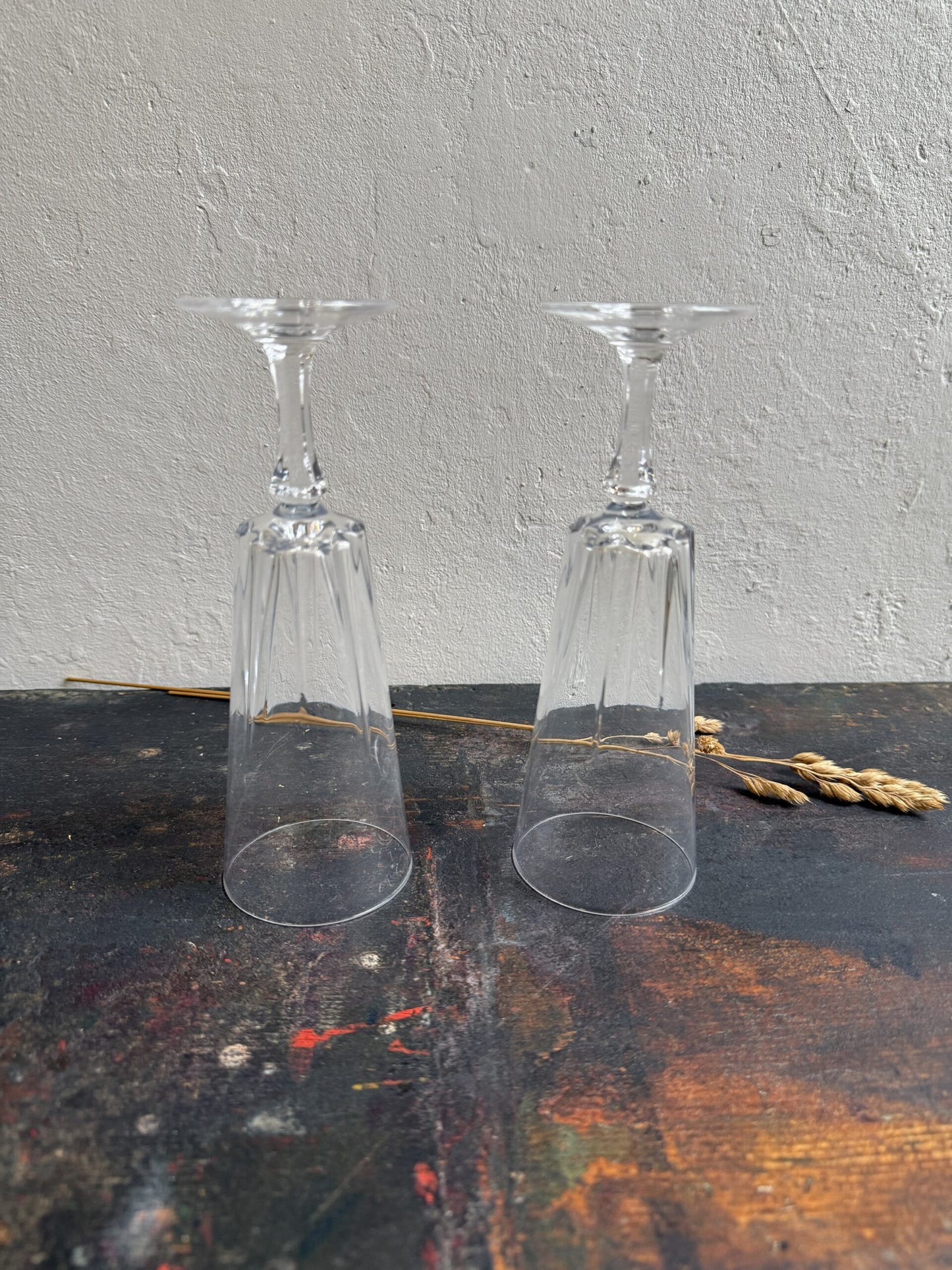 2 flûtes à champagne en cristal