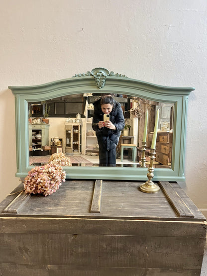 Miroir vert de gris biseauté