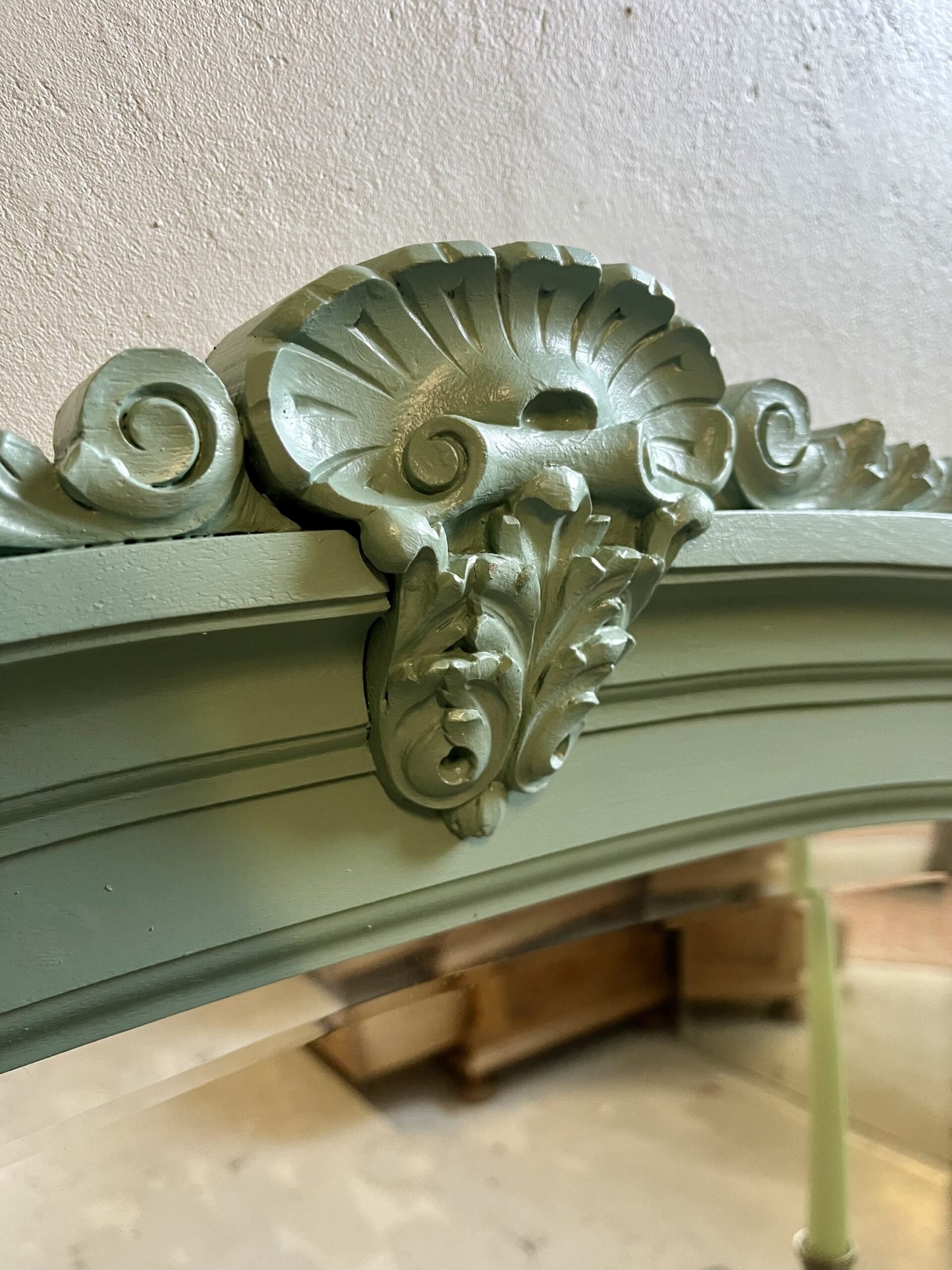 Miroir vert de gris biseauté