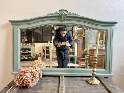 Miroir vert de gris biseauté