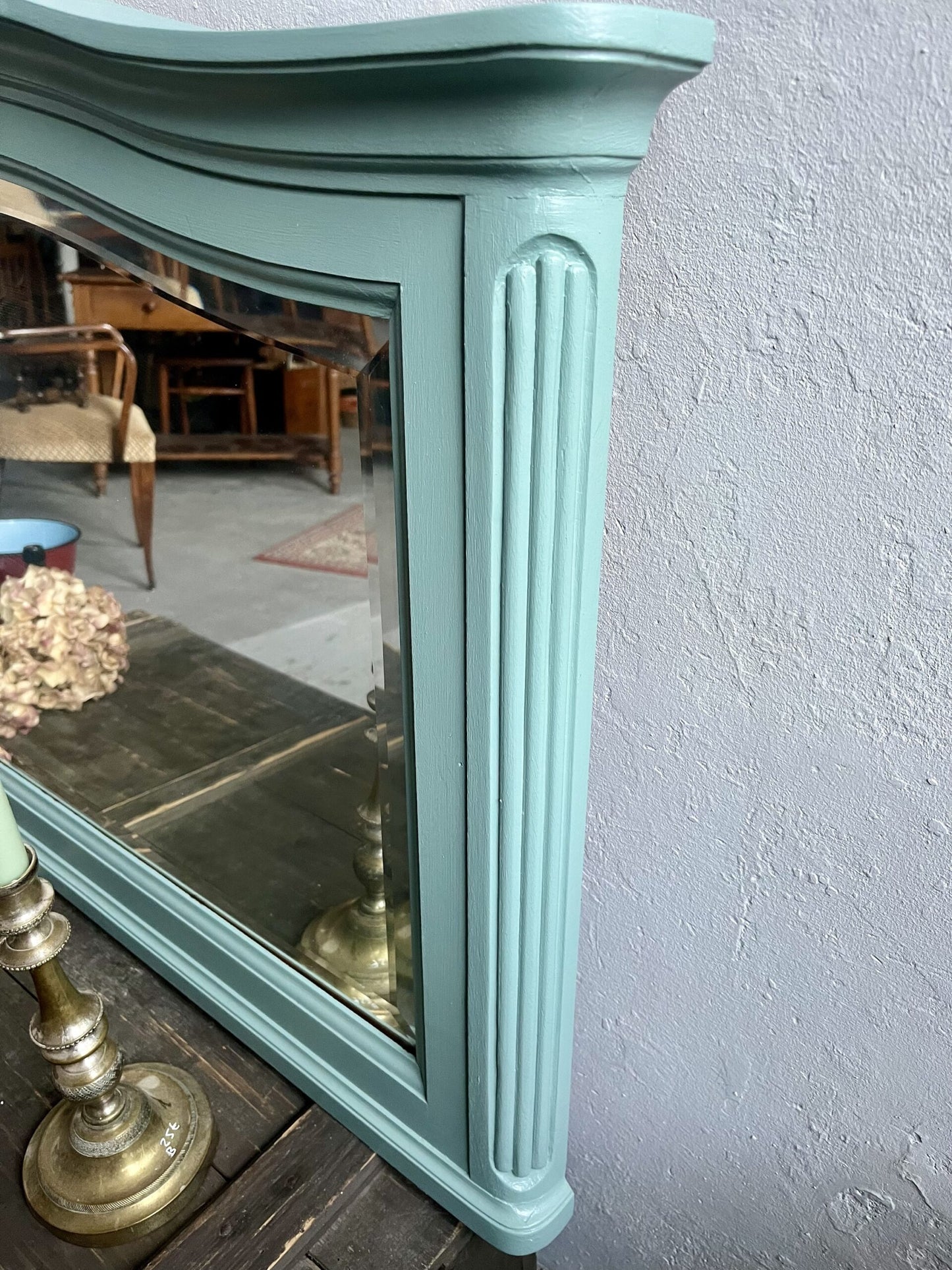 Miroir vert de gris biseauté