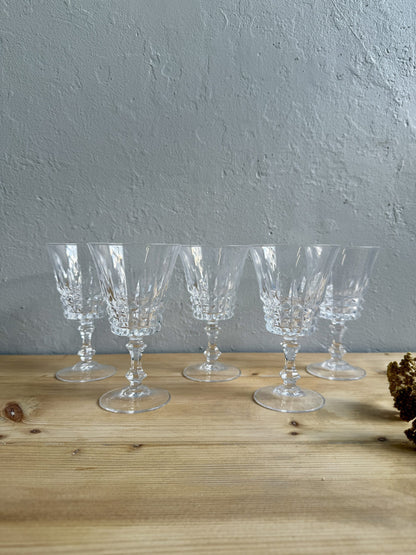 Lot de 5 verres modèle Tuileries de Cristal d’Arques