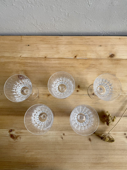 Lot de 5 verres modèle Tuileries de Cristal d’Arques