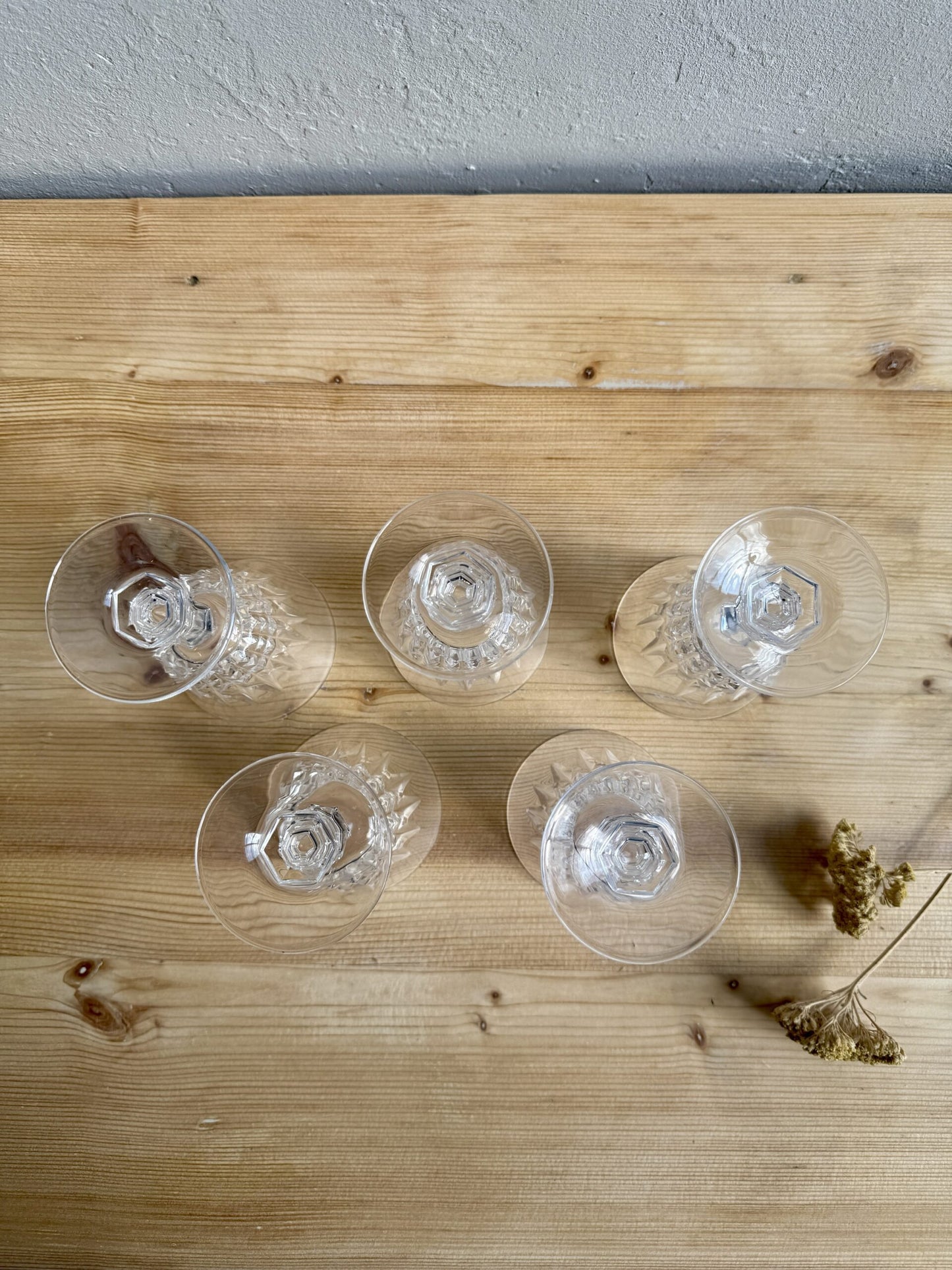Lot de 5 verres modèle Tuileries de Cristal d’Arques