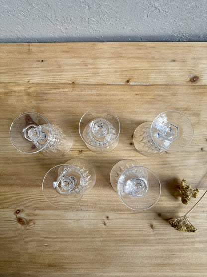 Lot de 5 verres modèle Tuileries de Cristal d’Arques