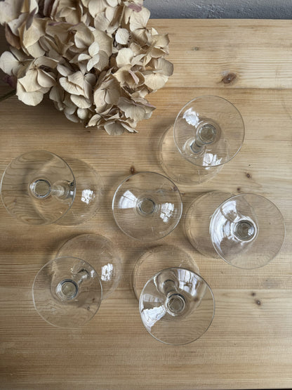 Lot de 5 coupes gravées en cristal