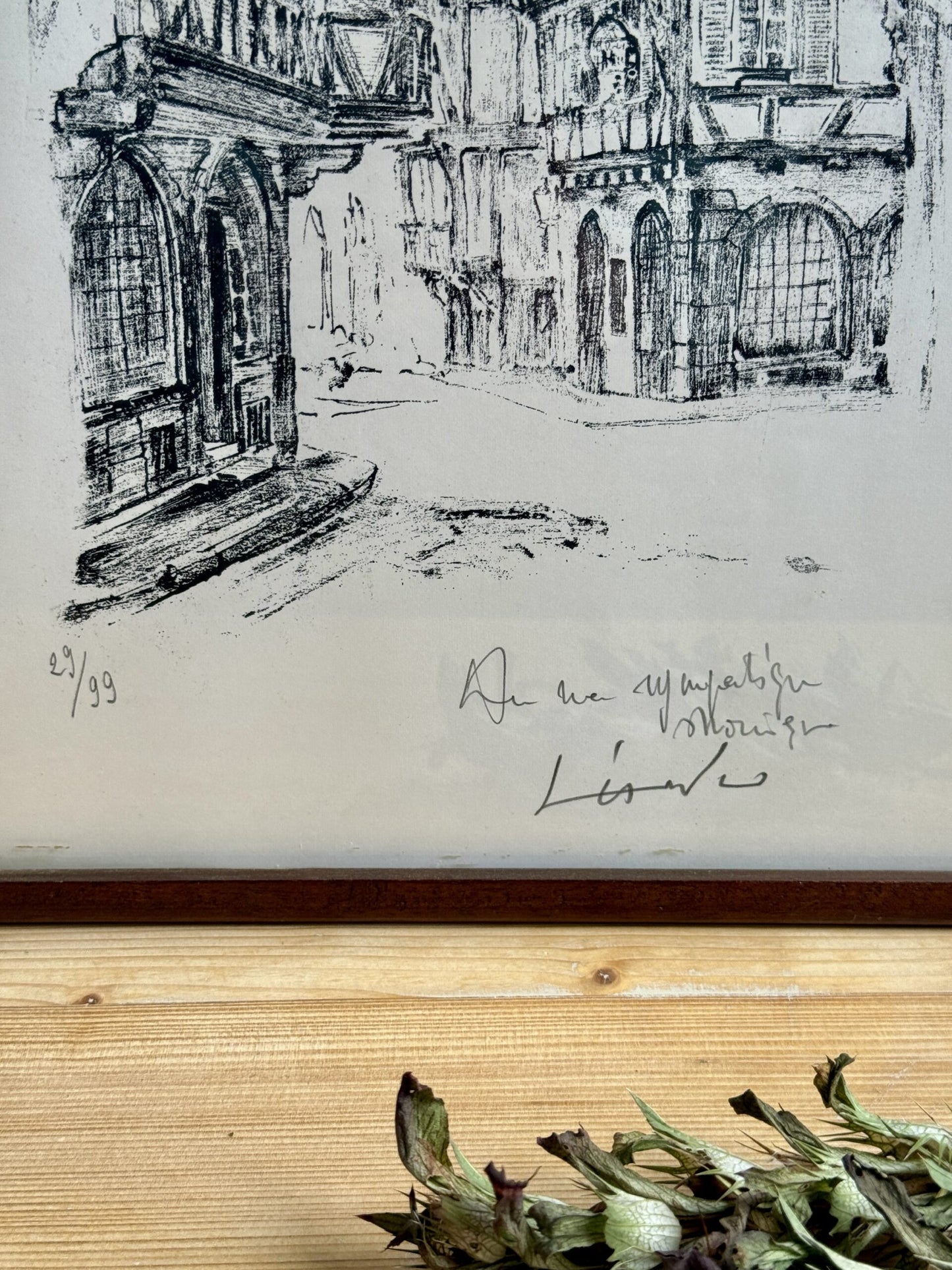 Gravure alsacienne sous cadre