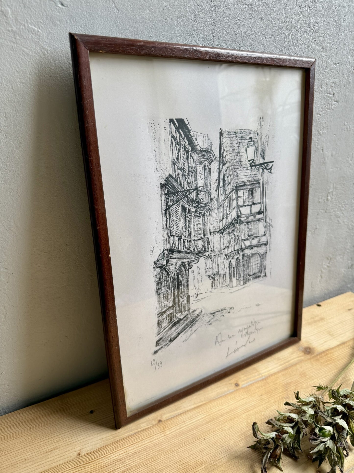 Gravure alsacienne sous cadre